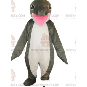 Super vrolijk BIGGYMONKEY™ mascottekostuum met witte en grijze