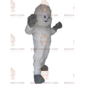 Lustiges weißes Yeti BIGGYMONKEY™ Maskottchen-Kostüm.