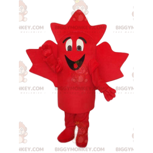 Costume de mascotte BIGGYMONKEY™ de feuille d'érable rouge très