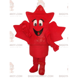 Meget smilende Red Maple Leaf BIGGYMONKEY™ maskotkostume -