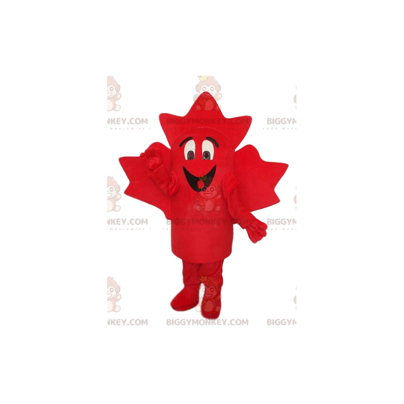 Traje de mascote BIGGYMONKEY™ de folha de bordo vermelho muito Traje de mascote BIGGYMONKEY™ de folha de bordo vermelho muito