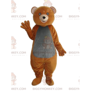 BIGGYMONKEY™ Mascot Costume Orange and Gray Cub Bear with