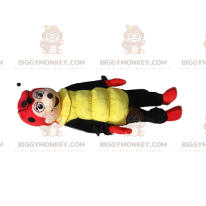 Punainen ja musta leppäkerttu BIGGYMONKEY™ maskottiasu pienellä