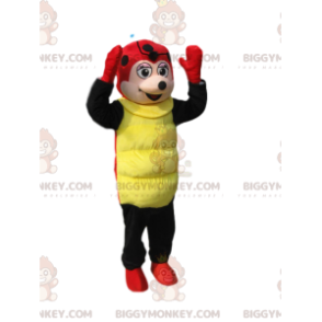 Rood en zwart lieveheersbeestje BIGGYMONKEY™ mascottekostuum met kleine ronde snuit - Insect mascottes - BiggyMonkey.com