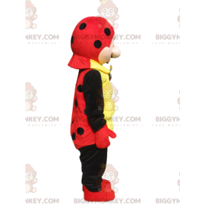 Röd och svart nyckelpiga BIGGYMONKEY™ maskotdräkt med liten rund nos - Insektmaskot - BIGGYMONKEY_014132 - BiggyMonkey.com