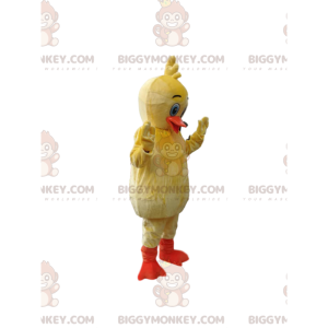 Costume de mascotte BIGGYMONKEY™ de petit canard jaune avec un