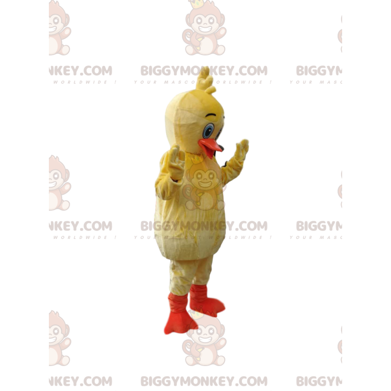 Disfraz de mascota BIGGYMONKEY™ Pequeño pato amarillo con pico Disfraz de mascota BIGGYMONKEY™ Pequeño pato amarillo con pico