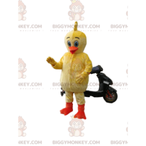 Στολή μασκότ BIGGYMONKEY™ Μικρή κίτρινη πάπια με πορτοκαλί