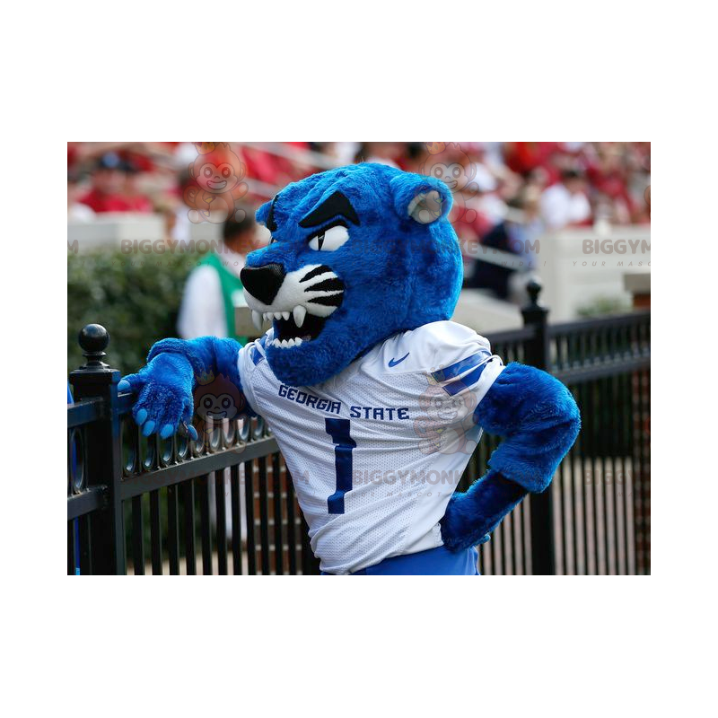 Giant Blue and White Tiger BIGGYMONKEY™ Mascot