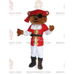 Brun brun björn BIGGYMONKEY™ maskotdräkt med piratkläder -