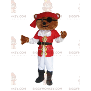 Brun brun björn BIGGYMONKEY™ maskotdräkt med piratkläder -