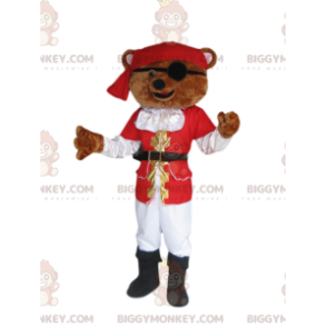 Costume de mascotte BIGGYMONKEY™ d'ours brun marron avec une tenue de pirate - Mascotte d'ours - BiggyMonkey.com