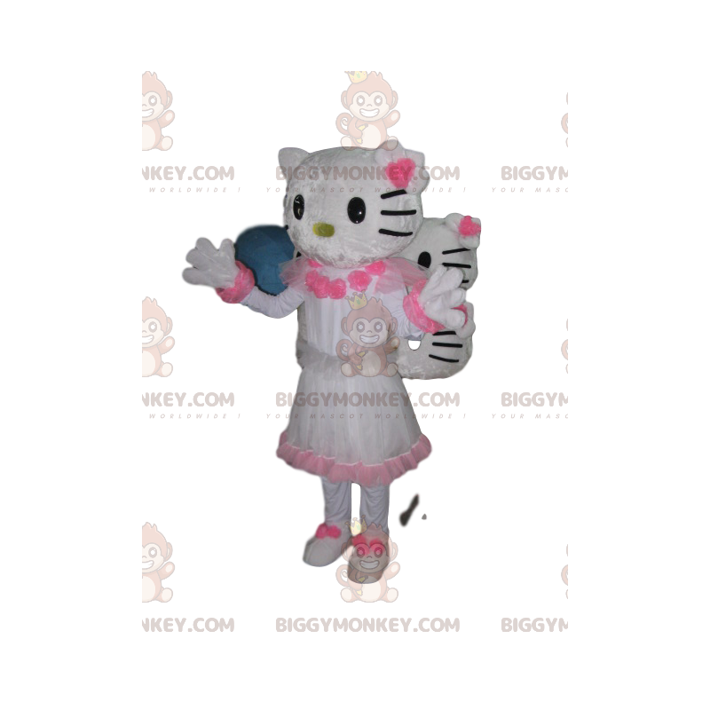 Costume da mascotte BIGGYMONKEY™ di Hello Kitty, con un Costume da mascotte BIGGYMONKEY™ di Hello Kitty, con un