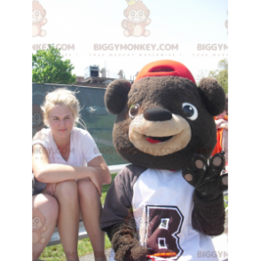 Brown Teddy BIGGYMONKEY™ Mascot Costume with Cap and T-Shirt –
