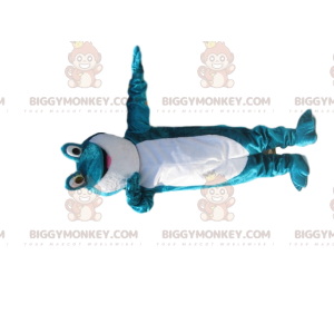 Kostým tyrkysové a bílé žáby BIGGYMONKEY™ maskota –