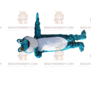  Στολή μασκότ με τιρκουάζ και λευκό βάτραχο BIGGYMONKEY™ - Μασκότ βατράχων - BIGGYMONKEY_014139 - BiggyMonkey.com