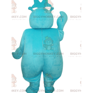 BIGGYMONKEY™ hymyilevä turkoosi lumiukon maskottiasu isoilla