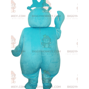 BIGGYMONKEY™ Smiling Turquoise Snowman Mascot Costume With Big