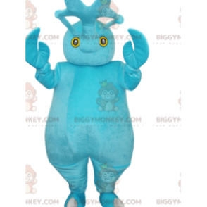 BIGGYMONKEY™ Smiling Turquoise Snowman Mascot Costume With Big