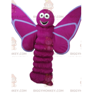 Fuchsia Butterfly BIGGYMONKEY™ Mascot Costume with Big Smile -