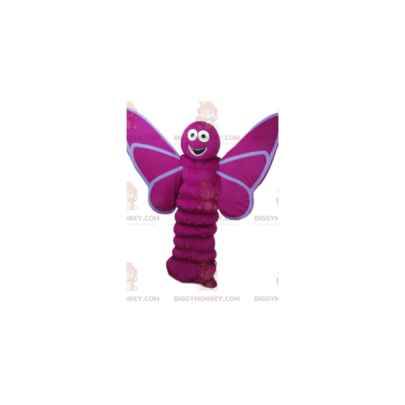 Fuchsia Butterfly BIGGYMONKEY™ Mascot Costume with Big Smile -