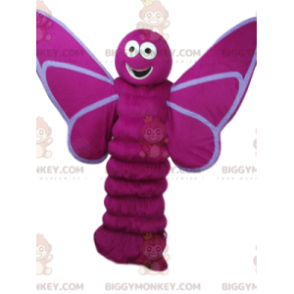 Fuchsia Butterfly BIGGYMONKEY™ Mascot Costume with Big Smile -