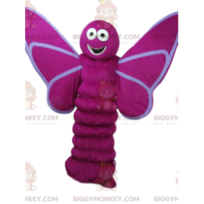 Fuchsia vlinder BIGGYMONKEY™ mascottekostuum met grote glimlach - Butterfly mascottes - BIGGYMONKEY_014143 - BiggyMonkey.com
