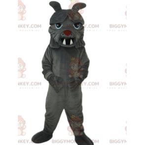 Big Teeth Grey Bulldog BIGGYMONKEY™ Maskottchen-Kostüm -