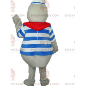 BIGGYMONKEY™ Very Smiling Seal In Sailor Suit Mascot Costume -