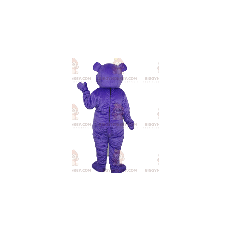 Costume de mascotte BIGGYMONKEY™ d'ourson violet avec un nez en Costume de mascotte BIGGYMONKEY™ d'ourson violet avec un nez en