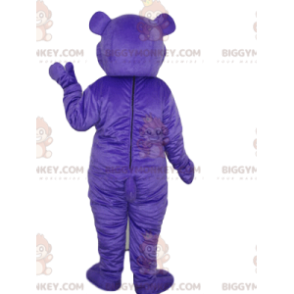 Στολή μασκότ της αρκούδας BIGGYMONKEY™ Heart Nose Purple Bear -