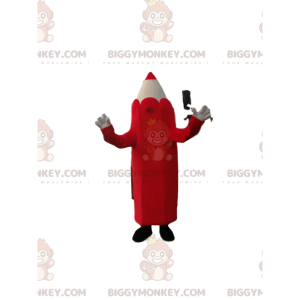  Κόκκινη και Κρεμ Στολή Μασκότ BIGGYMONKEY™ Crayon. κοστούμι μολυβιού - Μασκότ με μολύβι - BIGGYMONKEY_014149 - BiggyMonkey.com