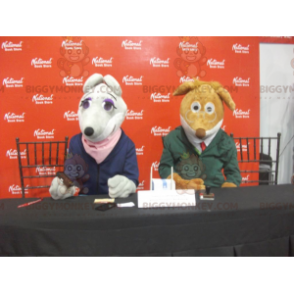2 BIGGYMONKEY's mascotte: een grijze muis en een bruine hond -