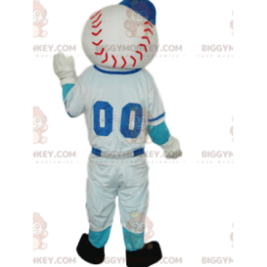 Personaje deportivo BIGGYMONKEY™ Disfraz de mascota con cabeza de pelota de béisbol - Mascota deportiva - BiggyMonkey.com