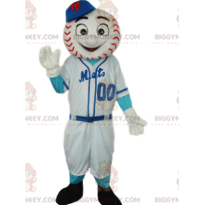 Personaje deportivo BIGGYMONKEY™ Disfraz de mascota con cabeza de pelota de béisbol - Mascota deportiva - BiggyMonkey.com