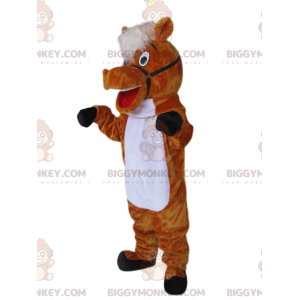 Fantasia de mascote de cavalo marrom super alegre BIGGYMONKEY™