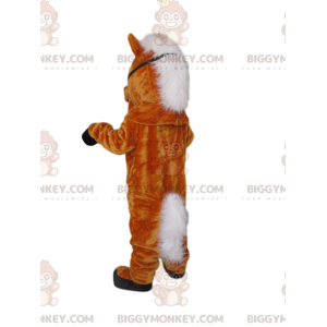 Disfraz de mascota BIGGYMONKEY™ de caballo marrón súper alegre
