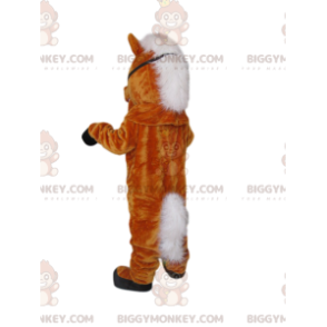 Super vrolijk bruin paard BIGGYMONKEY™ mascottekostuum -