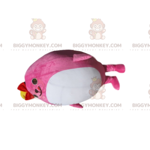Kostým maskota BIGGYMONKEY™ Buclatá růžová postava s červeným
