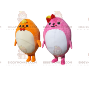Dúo de disfraces de mascota BIGGYMONKEY™ amarillo y rosa