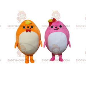 Dúo de disfraces de mascota BIGGYMONKEY™ amarillo y rosa
