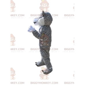 White and Black Tiger BIGGYMONKEY™ Mascot Costume. tiger