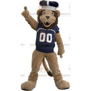 BIGGYMONKEY™ Brown Lion Mascot Costume With Shirt And Crown -