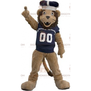 BIGGYMONKEY™ Brun lejonmaskotdräkt med skjorta och krona - Lion maskot - BIGGYMONKEY_01709 - BiggyMonkey.com