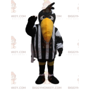 Crow BIGGYMONKEY™ Mascot Costume with Black and White