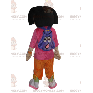 Kostium maskotki BIGGYMONKEY™ Dory z jej zabawnym fioletowym