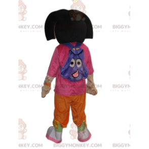 Doras BIGGYMONKEY™ maskotdräkt med hennes roliga lila ryggsäck - Maskoter kända människor - BIGGYMONKEY_014160 - BiggyMonkey.com