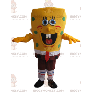 Bardzo uśmiechnięty kostium maskotka SpongeBob Kanciastoporty