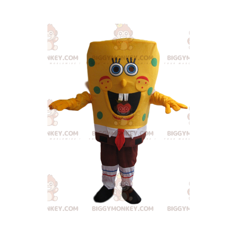 Bardzo uśmiechnięty kostium maskotka SpongeBob Kanciastoporty Bardzo uśmiechnięty kostium maskotka SpongeBob Kanciastoporty