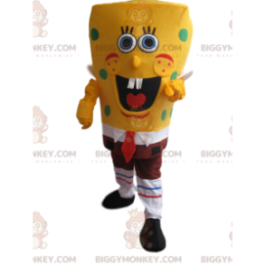 Disfraz de mascota BIGGYMONKEY™ de Bob Esponja muy sonriente
